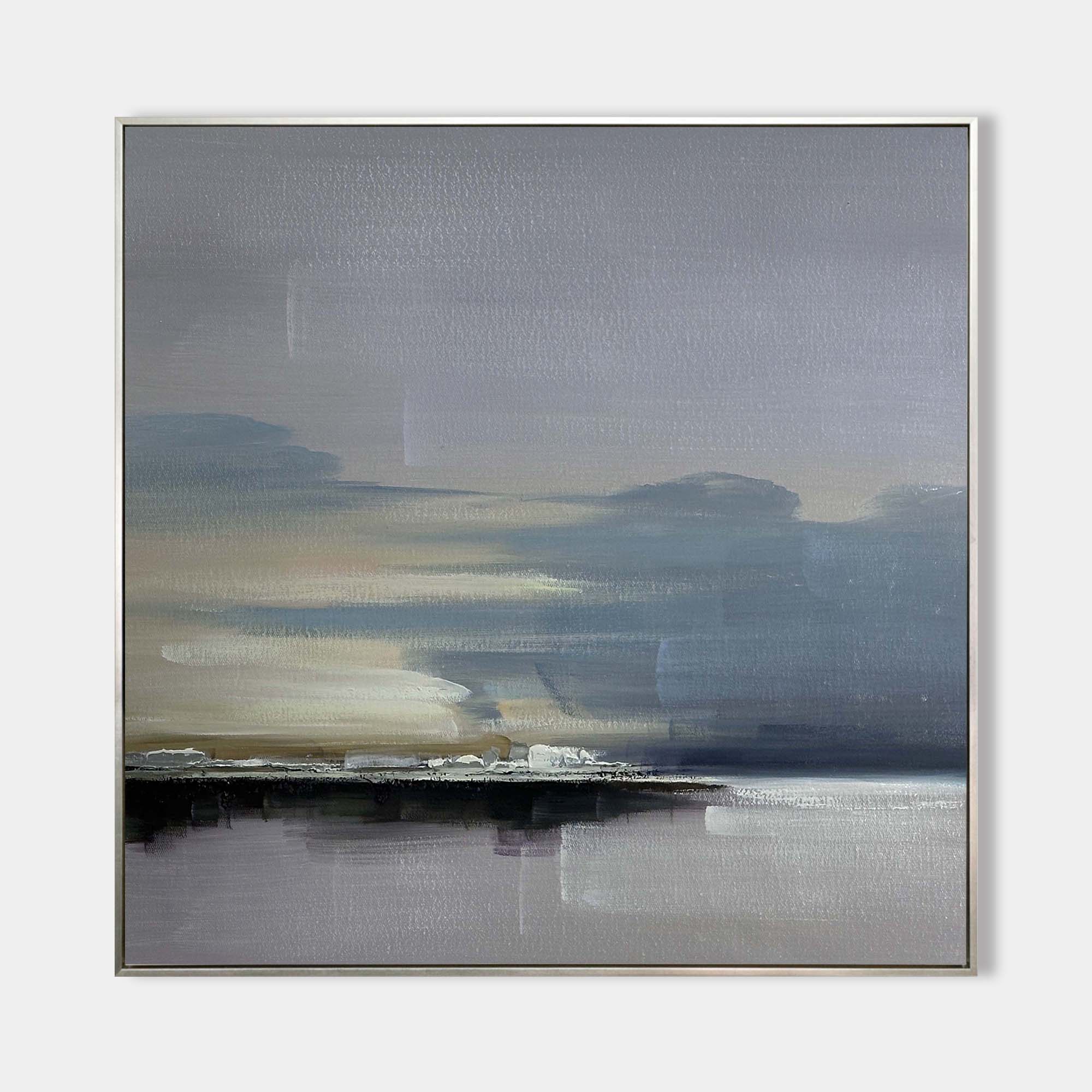 Klee Style Muted Coastal Landscape Canvas Art