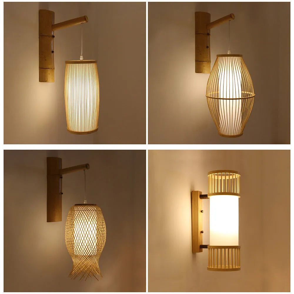 Ritta Wall Lamp Rustic, Muto Rattan Weaving LED, Hallway Wall Sconce - Neutralighting