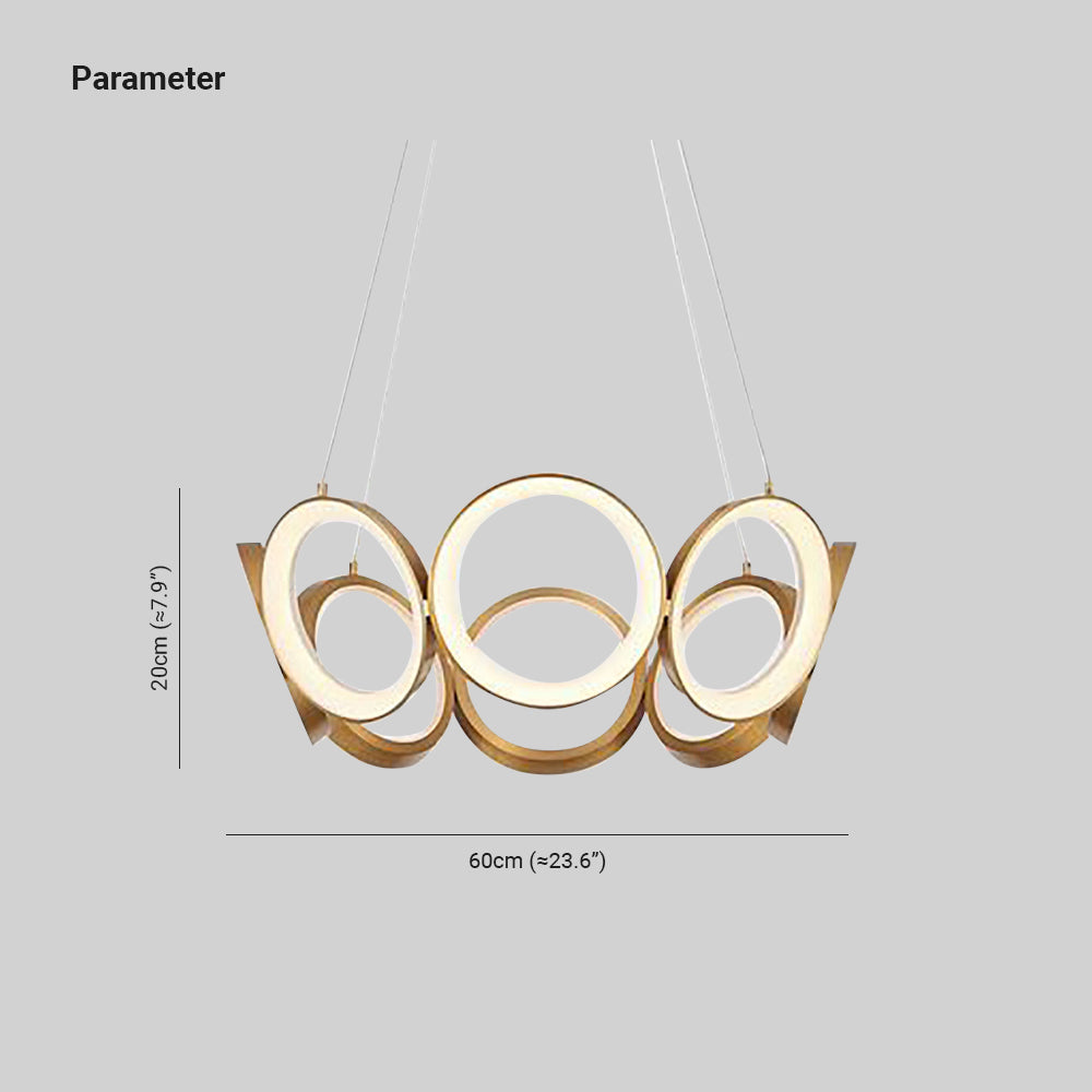 Arisha Luxury Ring Metal Pendant Light, Gold - Neutralighting