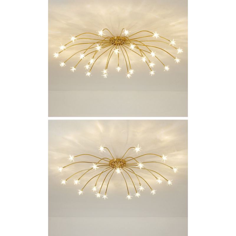 Arisha Art Deco Starry Flush Mount Ceiling Light - Neutralighting