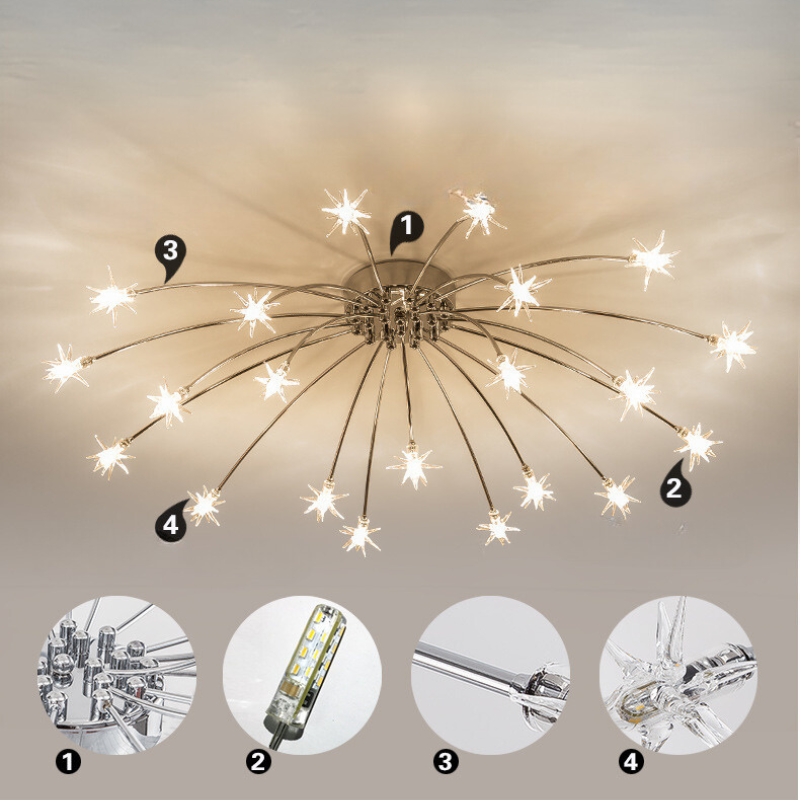 Arisha Art Deco Starry Flush Mount Ceiling Light - Neutralighting