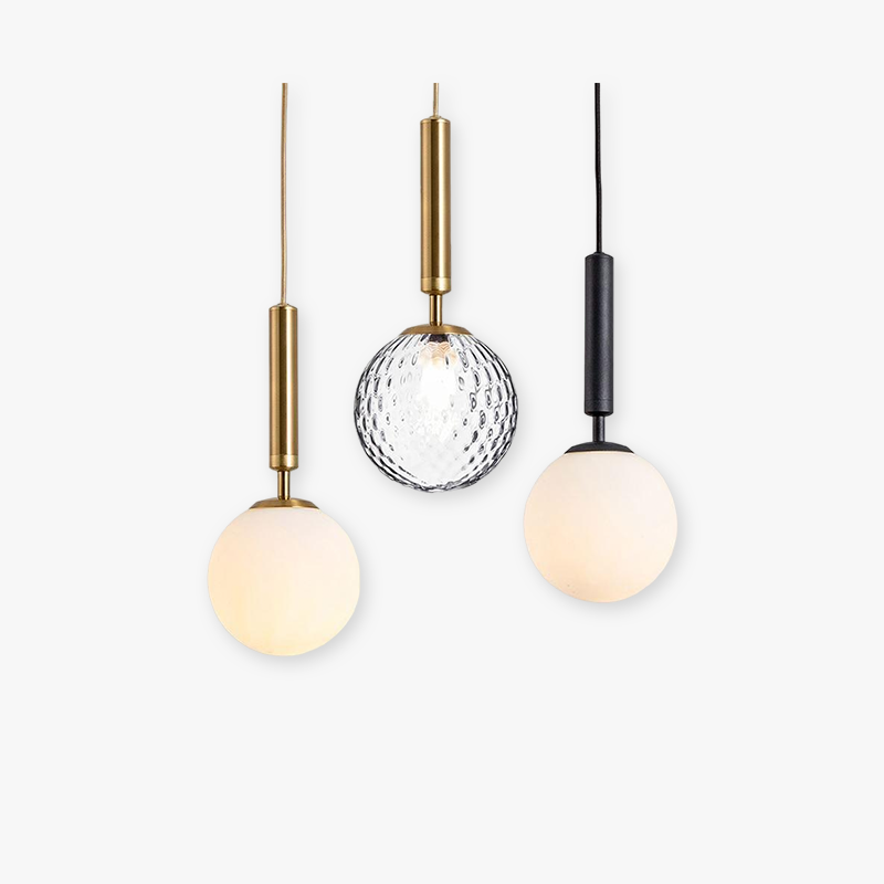 Valentina Modern Glass Ball Pendant Light, White/Clear - Neutralighting
