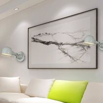 Epoch Wall Lamp Dome Modern, Metal Arm Adjustable, Black/White, Bedroom - Neutralighting