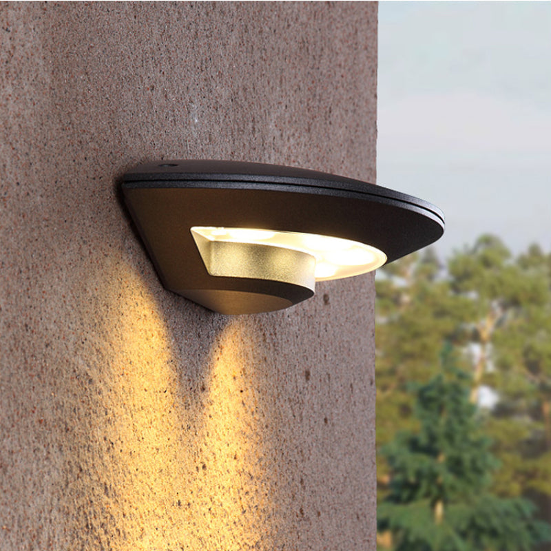 Ray Wall Lamp Flying Saucer, Metal LED, Black, Outdoor - Neutralighting