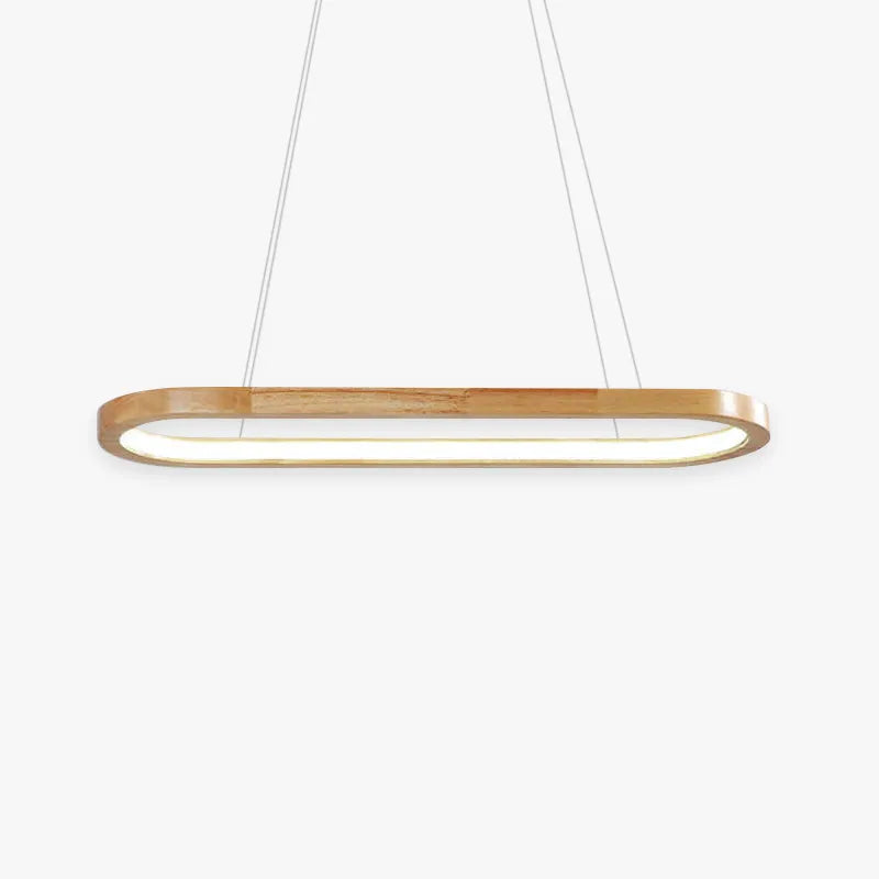 Veon Contemporary Oval Wooden Pendant Light