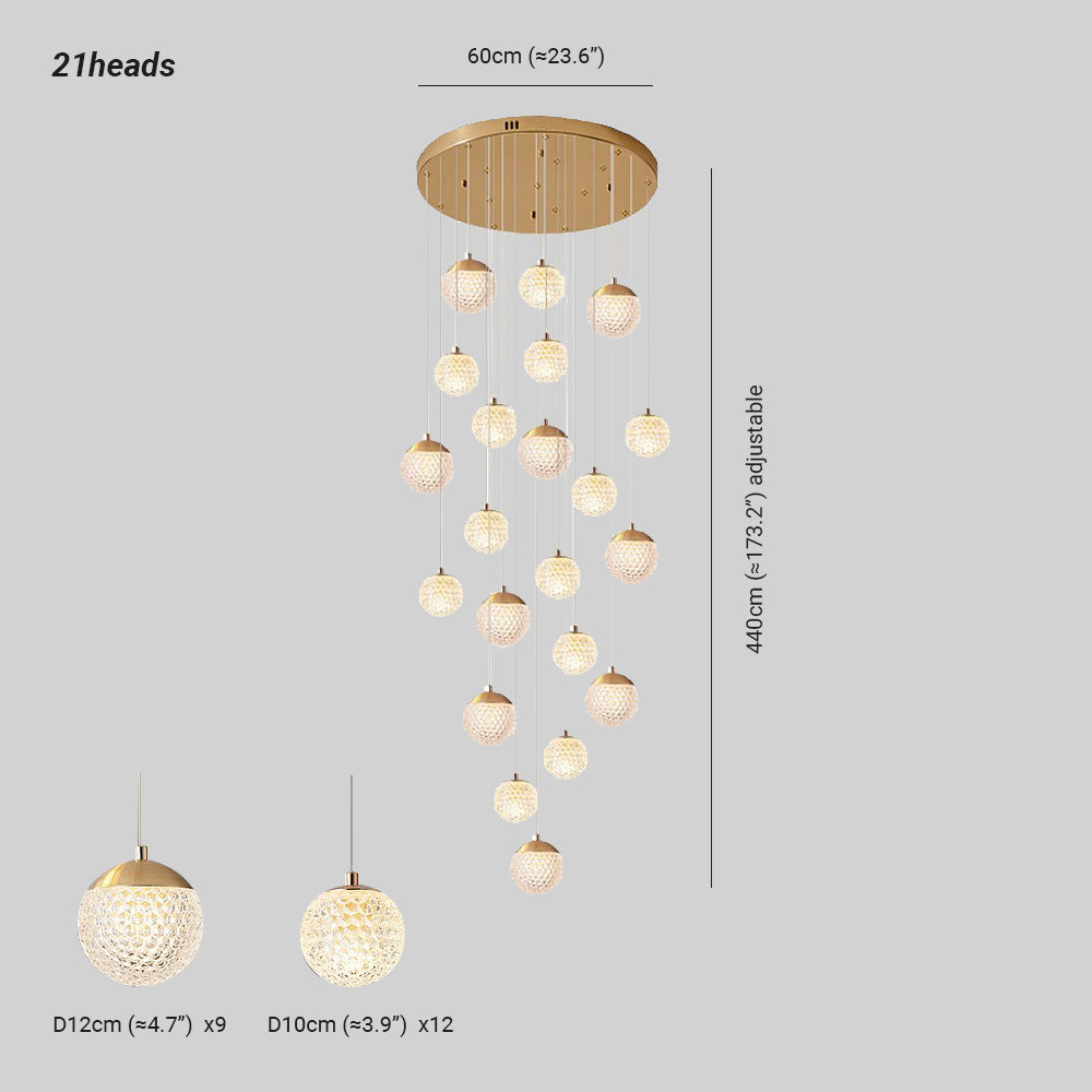 Arisha Multi Staircase Modern Art Deco Pendant Light, Gold - Neutralighting