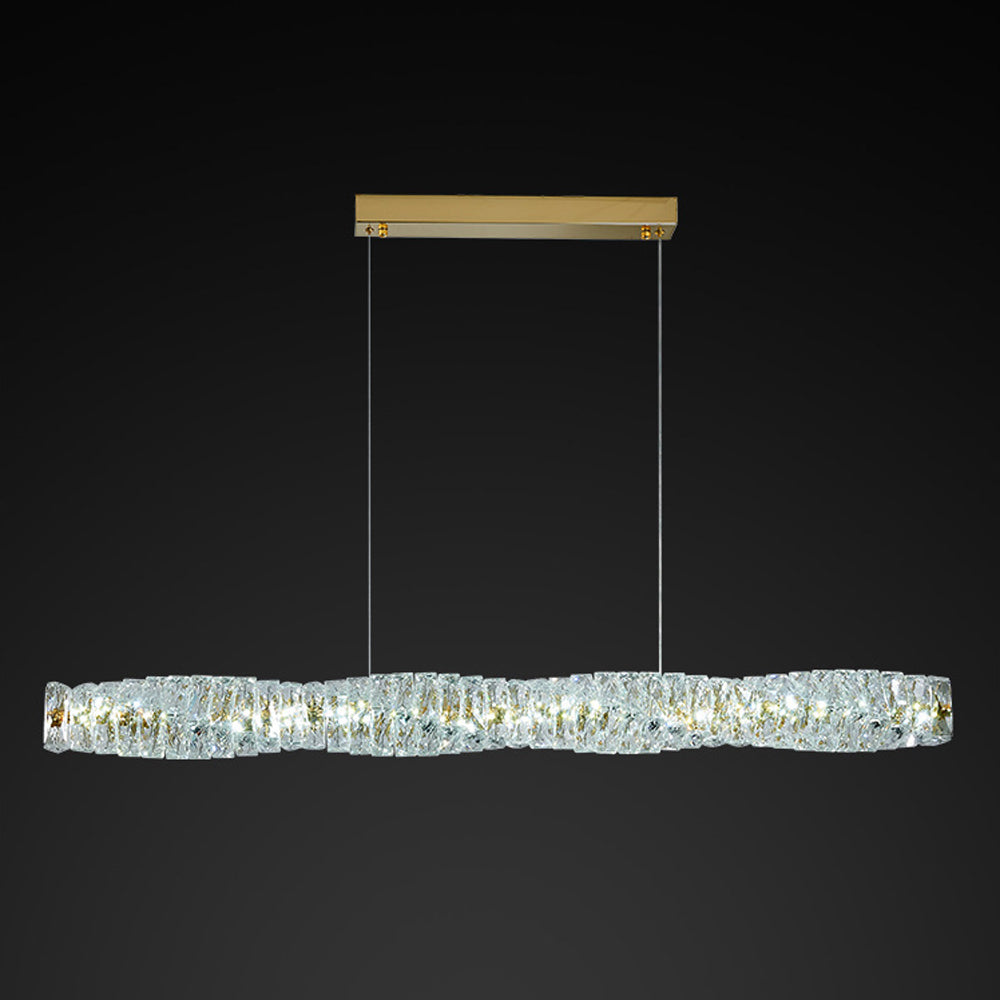Kristy Crystal Sliver and Gold Pendant Light, Stainless Steel - Neutralighting