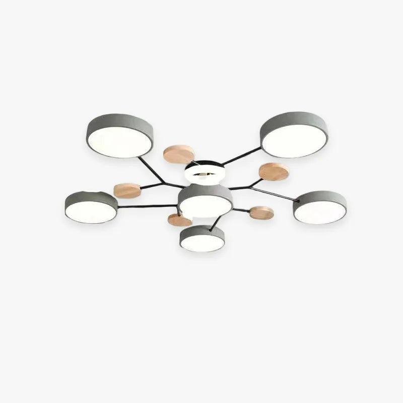 Arisha Ceiling Light, Wood Round for Living Room - Neutralighting