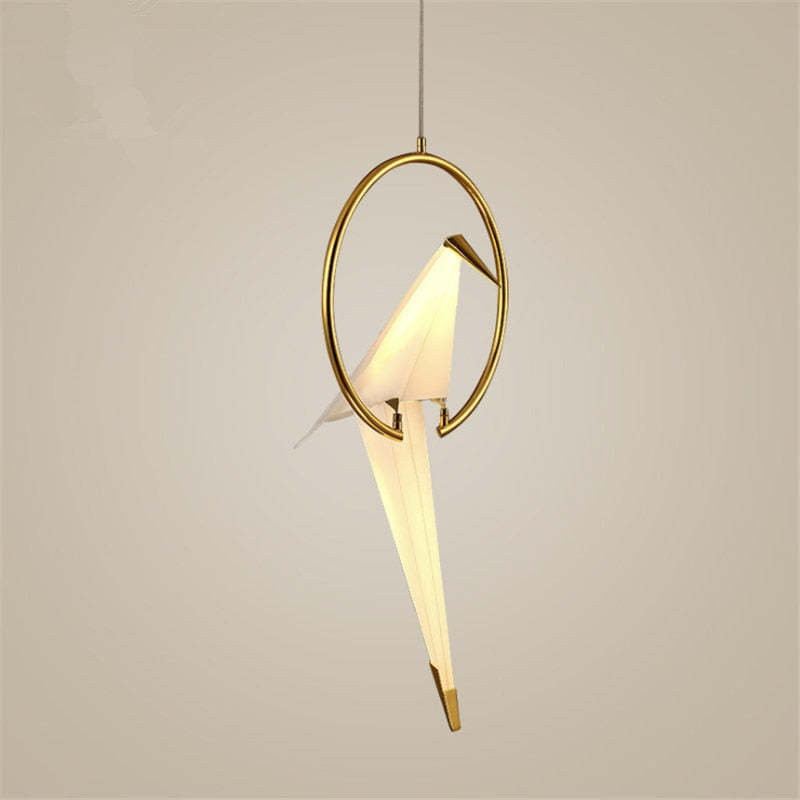 Arisha Modern Nordic Post Modern Bird Pendant Light, White/Clear - Neutralighting