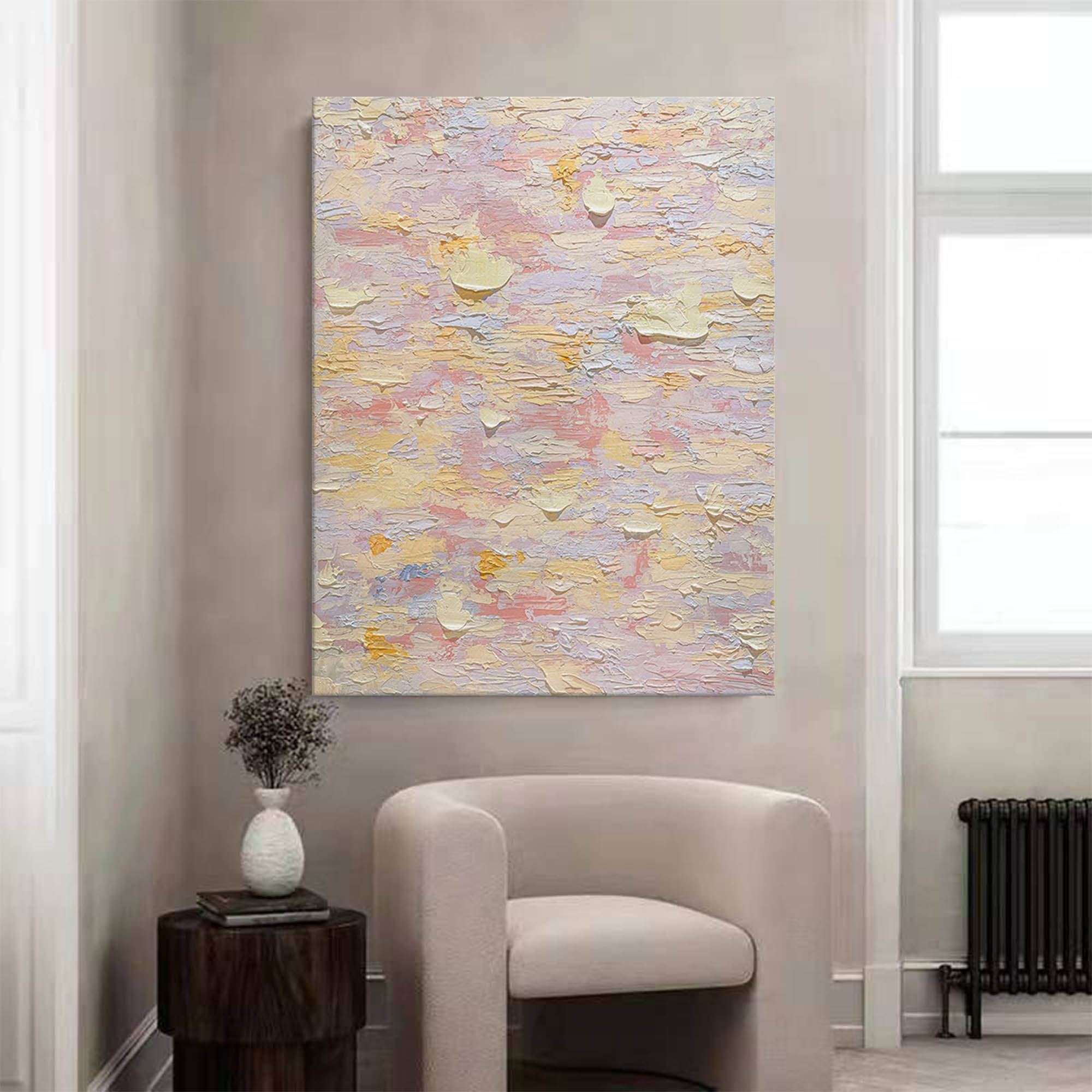 Wall Art Abstract Soft Pink Warm Gentle Calm