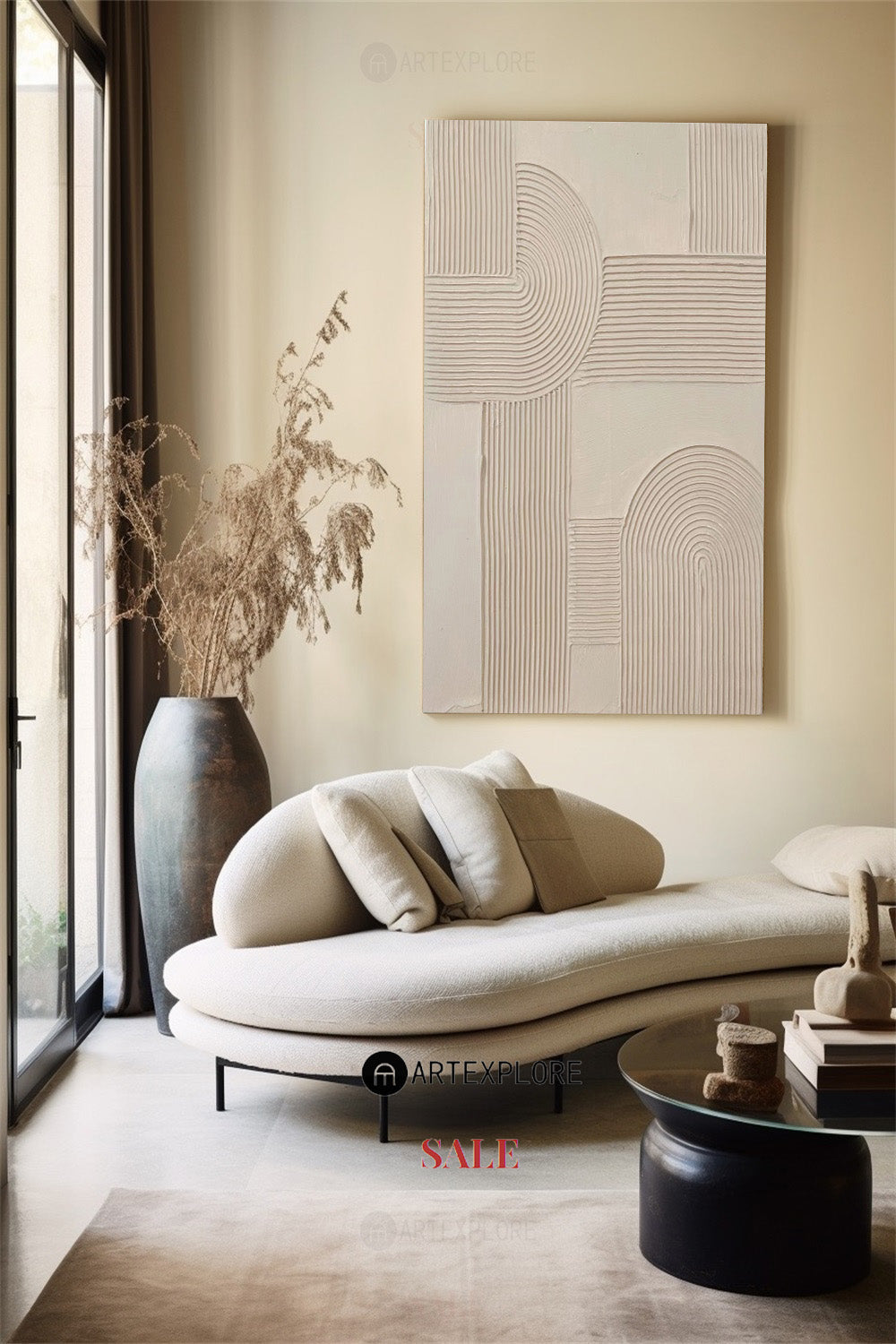Beige Minimalist Abstract Painting