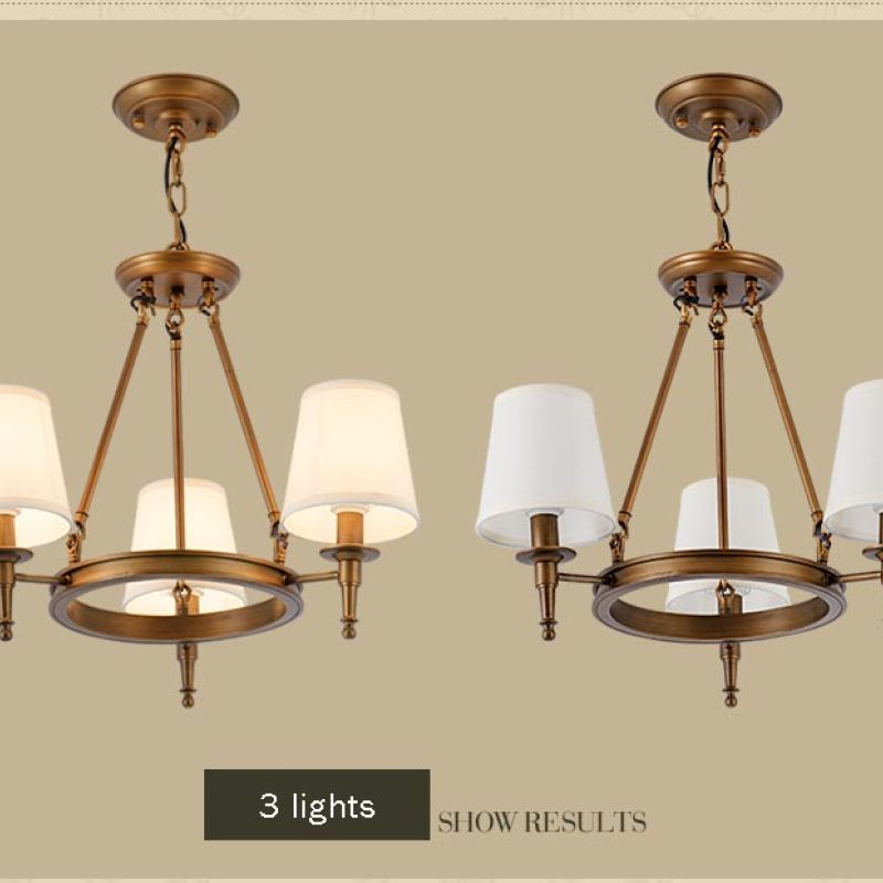 Silva vintage Ring Metal/Fabric Chandelier, Black/Copper - Neutralighting