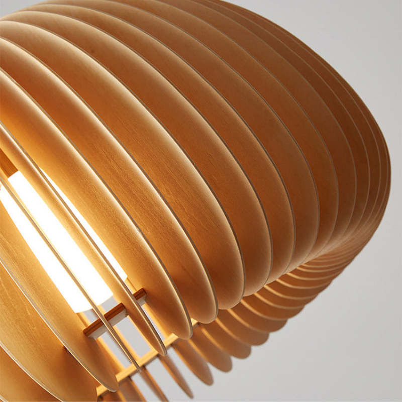 Muto Pumpkin Pendant Light, Wood - Neutralighting