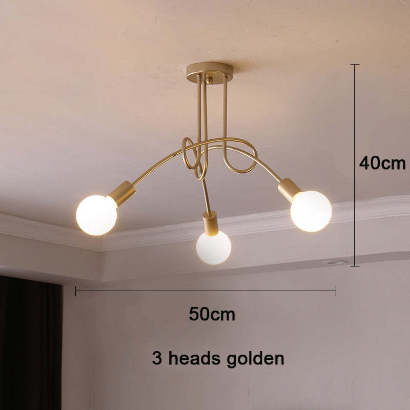 Arisha Modern Linear Curve Metal Ceiling Light, Dining Room/Living Room - Neutralighting