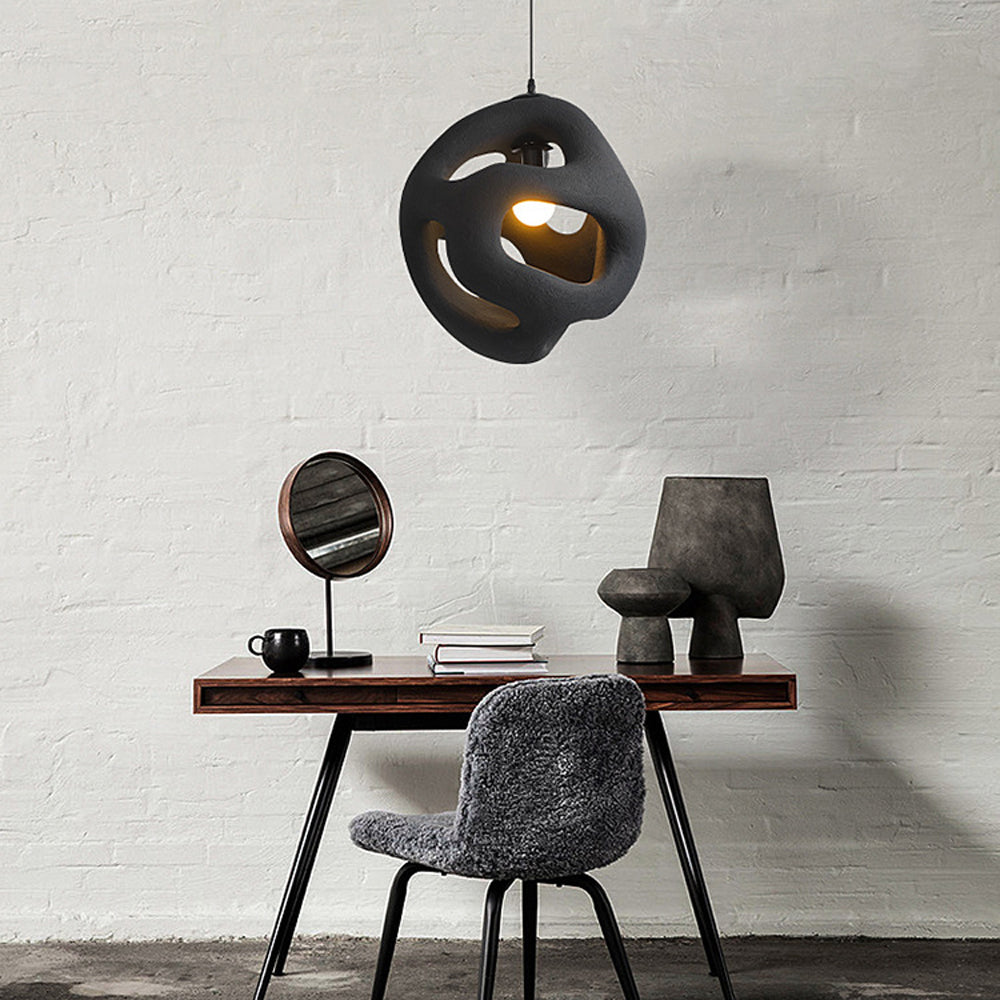 Avi Modern Metal/Resin White/Black Pendant Light - Neutralighting