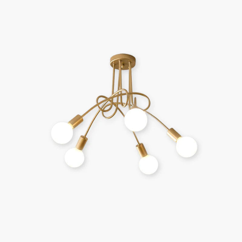Arisha Modern Linear Curve Metal Ceiling Light, Dining Room/Living Room - Neutralighting