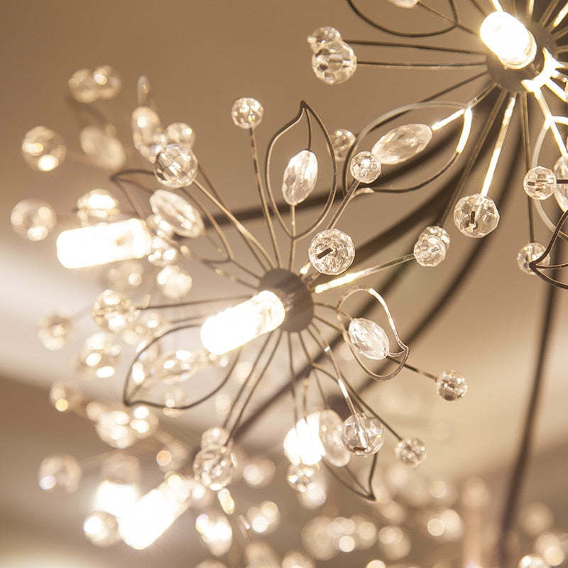 Arisha Modern Art Deco Crystal Sputnik Chandelier, Black/Gold - Neutralighting
