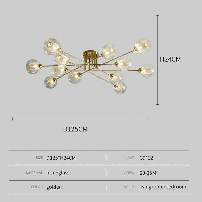 Valentina Industrial Glass Globe Chandelier LED, 6 Style - Neutralighting