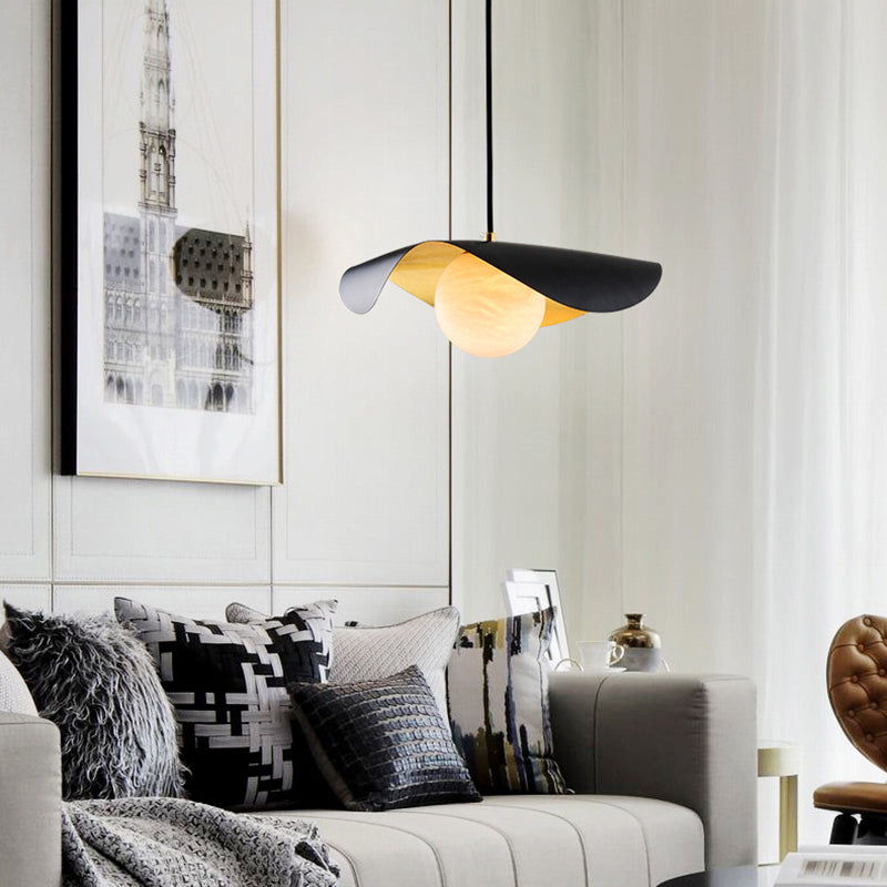 Arisha Modern Nordic Minimalist Metal/Marble Pendant Light, Black - Neutralighting