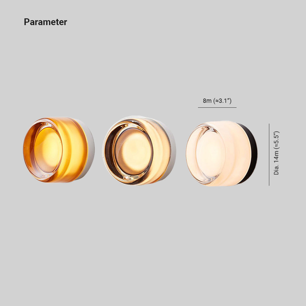 Ray Modern Mini Drum Metal/Acrylic Outdoor Wall Lamp, Transparent - Neutralighting