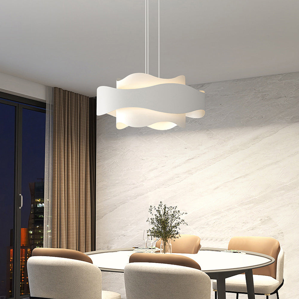 Arisha Art Deco Flower Shape Pendant Light, White - Neutralighting