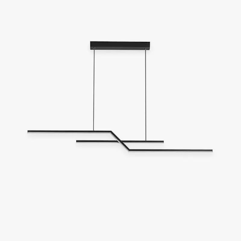 Arisha Parallel Fold Linear Pendant Light, Black/Gold, Living Room - Neutralighting