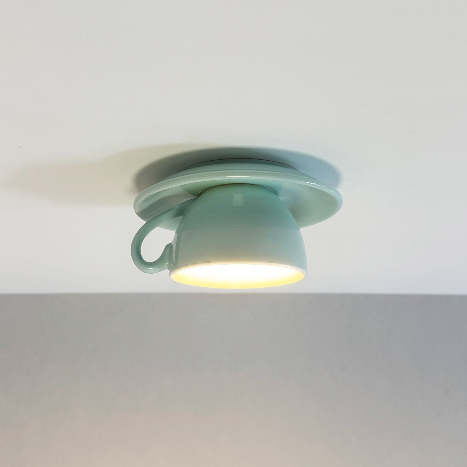 Aria Modern Coffee Cups Ceramic Flush Ceiling Lighting - Neutralighting