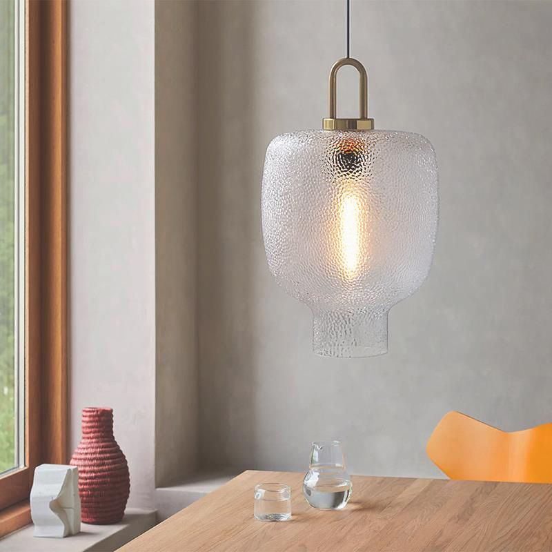 Valentina Minimalist Blown Frosted Clear Glass Pendant Light - Neutralighting