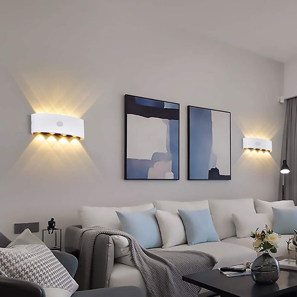 Ray Modern Simple Metal/Acrylic Fixtures Up And Down LED Light Wall Lamp, Black/White - Neutralighting