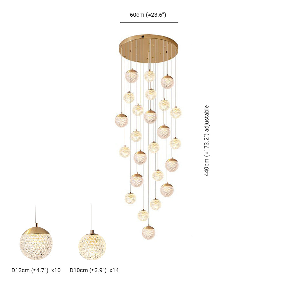 Arisha Multi Staircase Modern Art Deco Pendant Light, Gold - Neutralighting