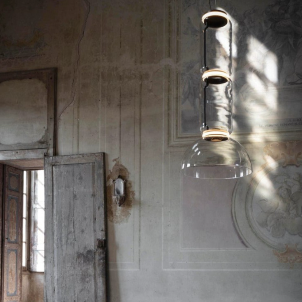 Valentina Minimalist Combination Glass Pendant Light, Clear - Neutralighting
