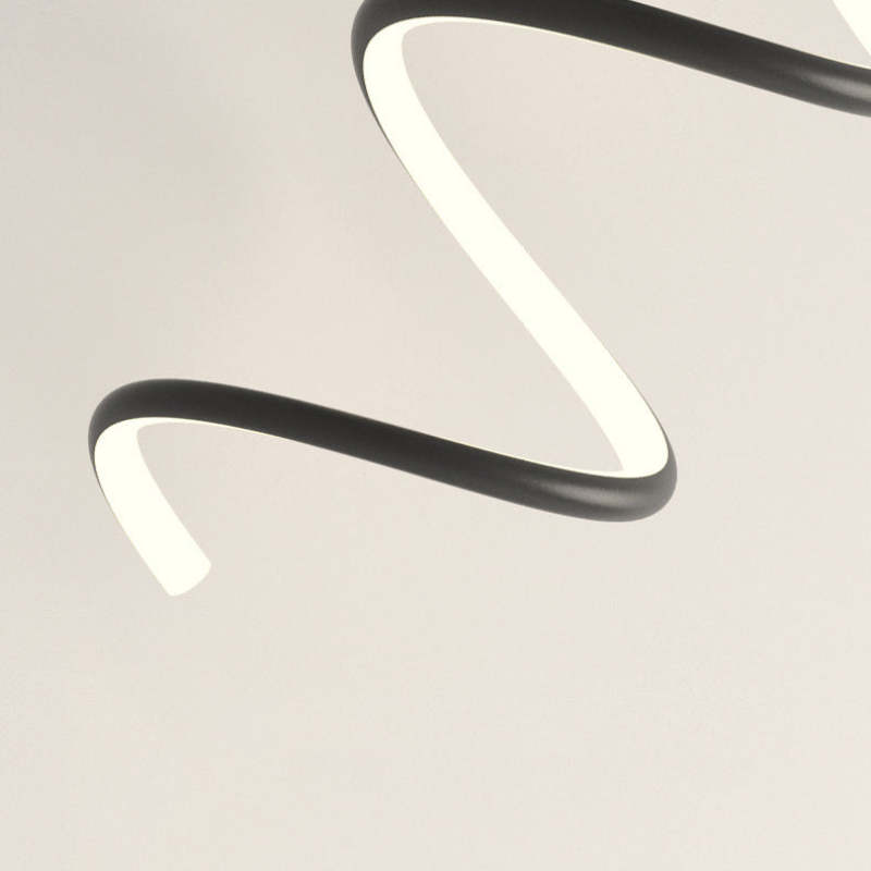 Arisha Modern LED Art Interior Wall Light Spiral, Black & White - Neutralighting