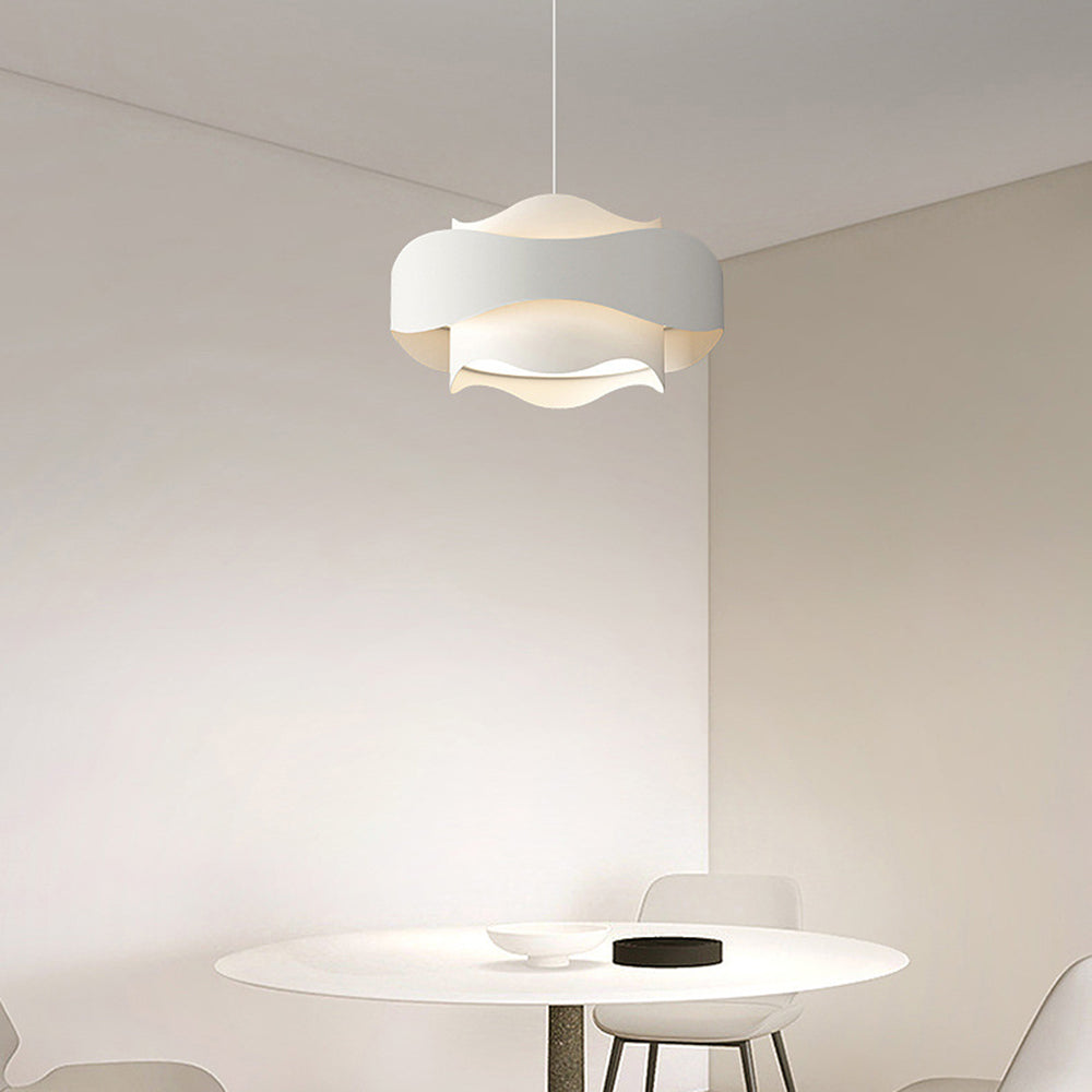 Arisha Art Deco Flower Shape Pendant Light, White - Neutralighting