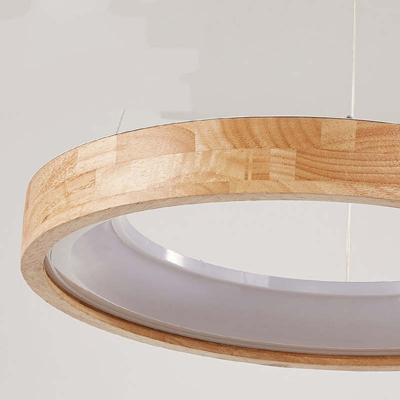 Muto Modern Ring Wood Pendant Light - Neutralighting