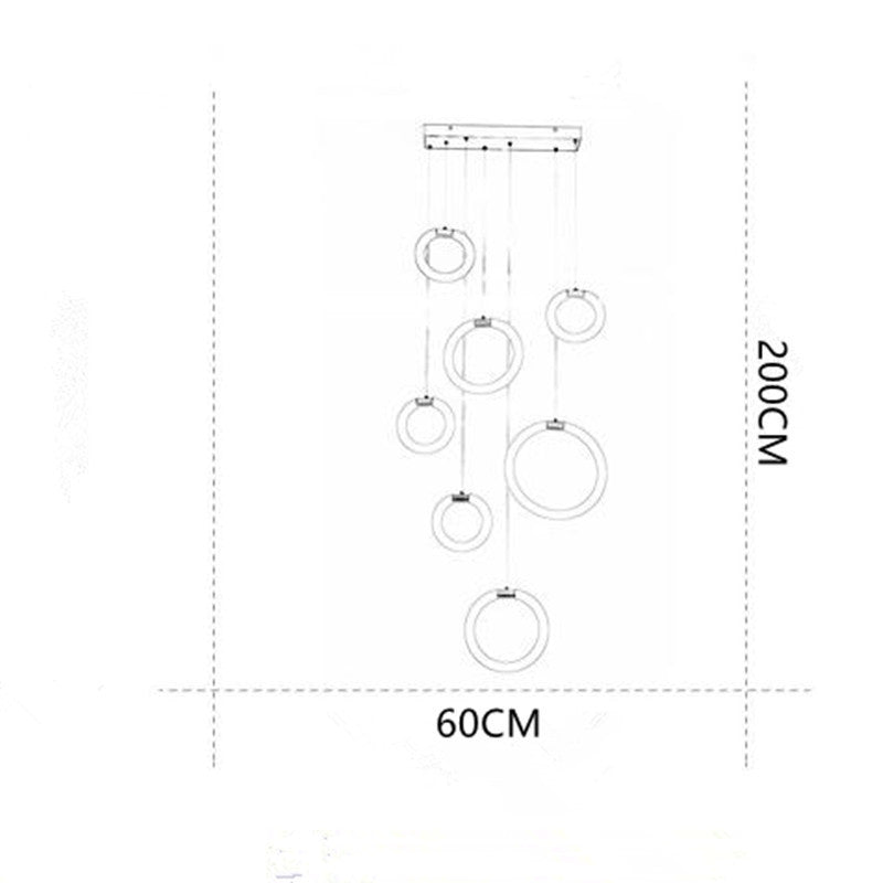 Arisha Minimalist Staircase Ring Metal Pendant Light - Neutralighting
