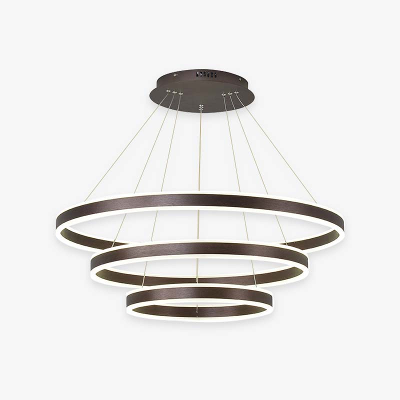 Arisha Moderne Minimaliste Coffee LED Pendant Light, 3 Ring - Neutralighting
