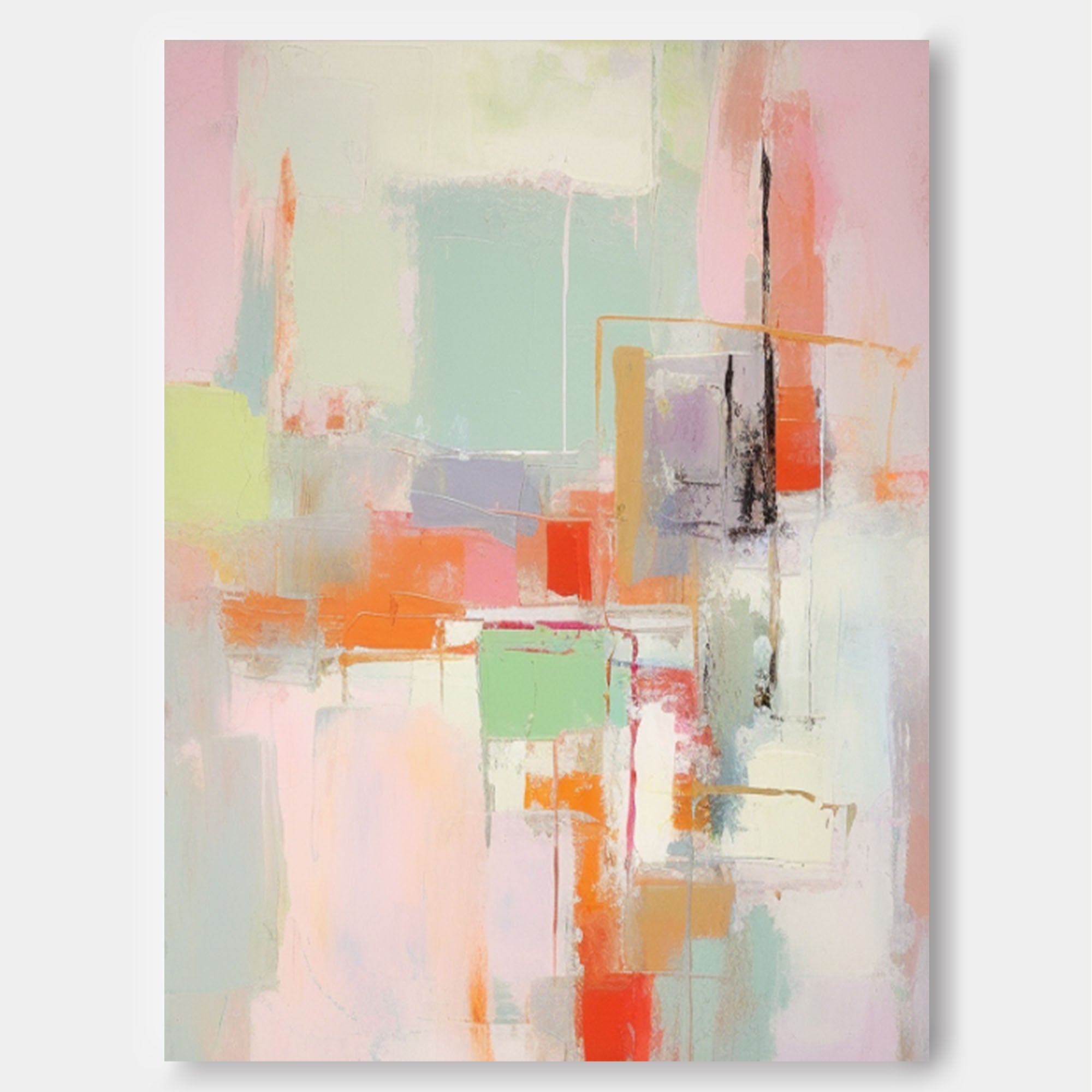 Wall Art Abstract Pastel Geometric Layer