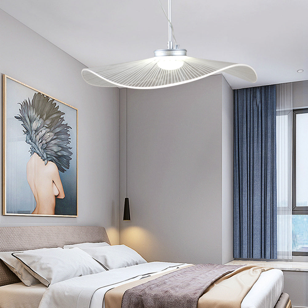 Arisha Designer Lotus Leaf Shaped Metal Pendant Light,White - Neutralighting
