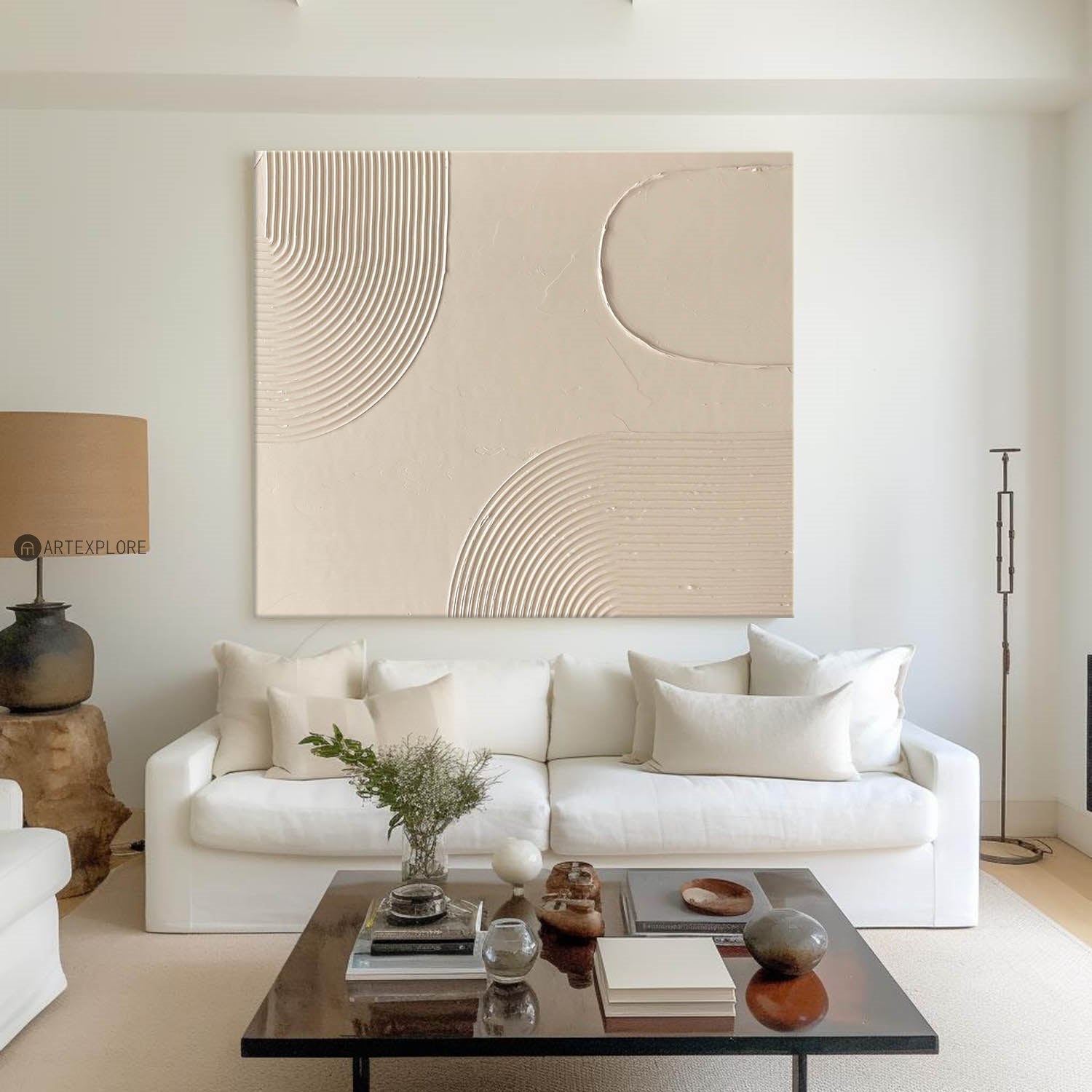 Sculptural Ripple Pattern Modern Painting