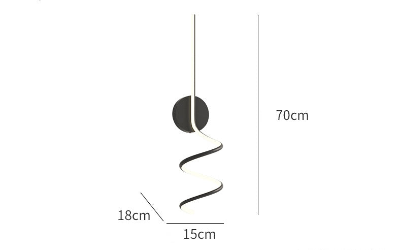 Arisha Modern LED Art Interior Wall Light Spiral, Black & White - Neutralighting