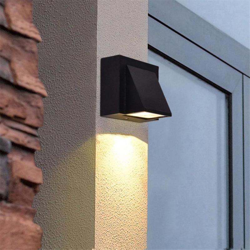 Vexto Modern Black Metal LED Outdoor Wall Lamp