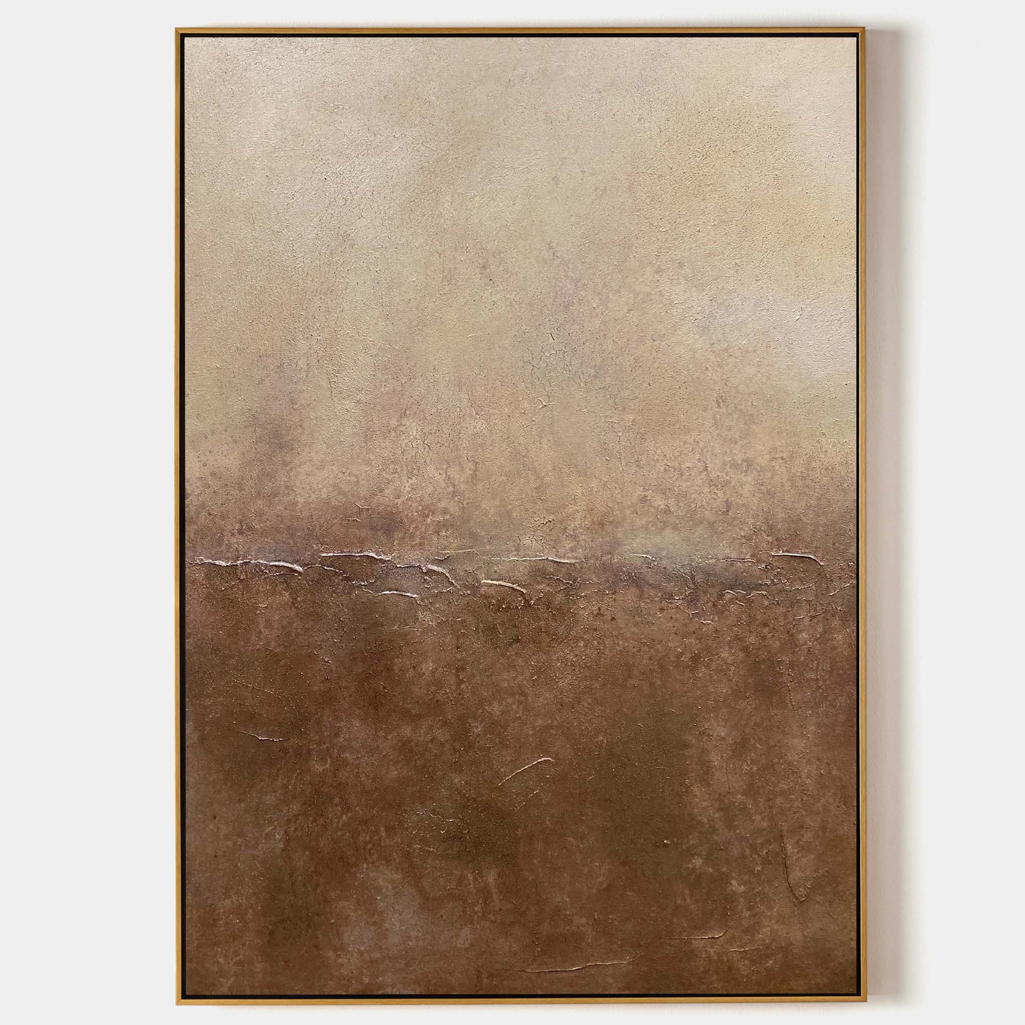 Bronze‑Beige Tall Gradient‑Tone Layered‑Textured Artwork