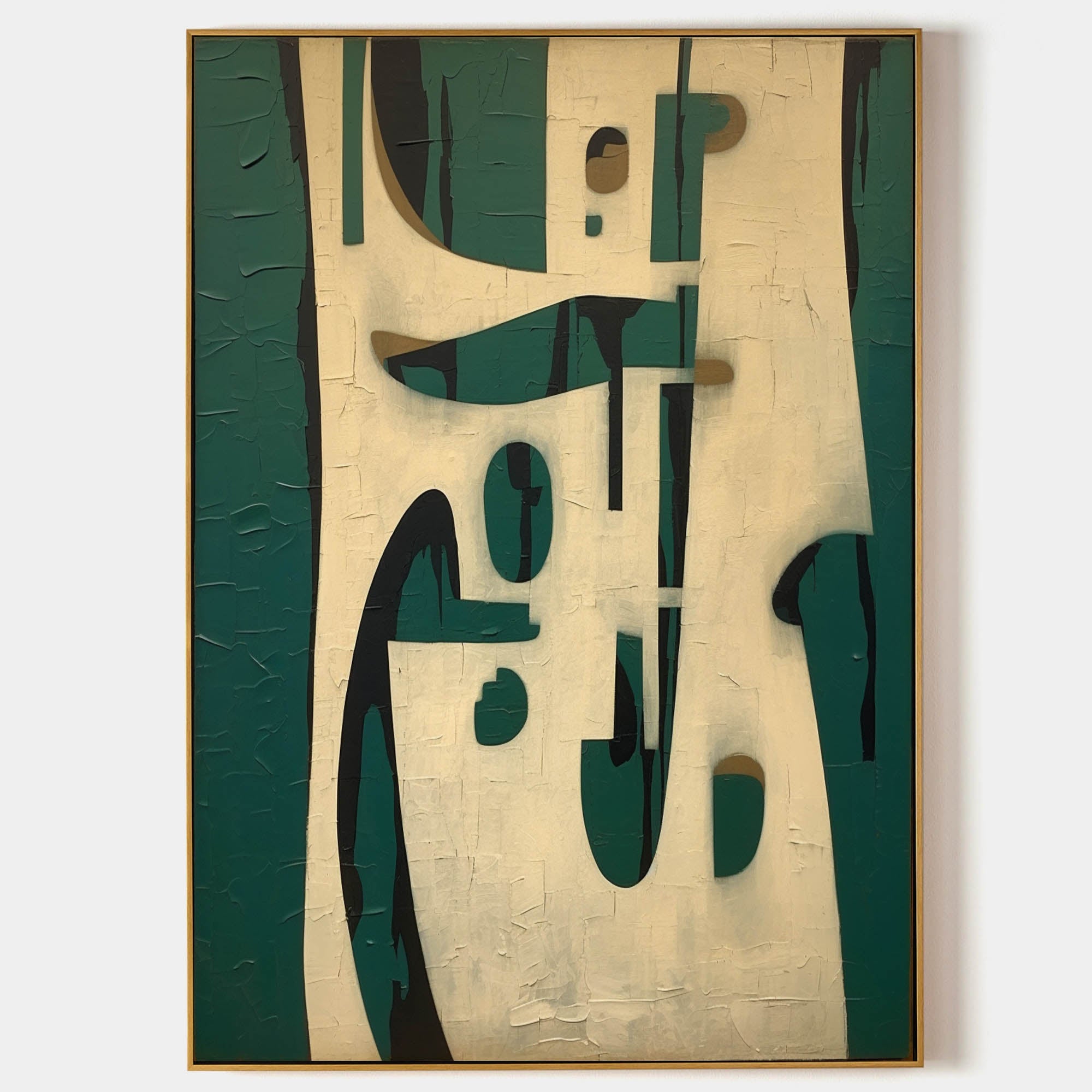 Wall Art Vertical Abstract Geometric Block Sage