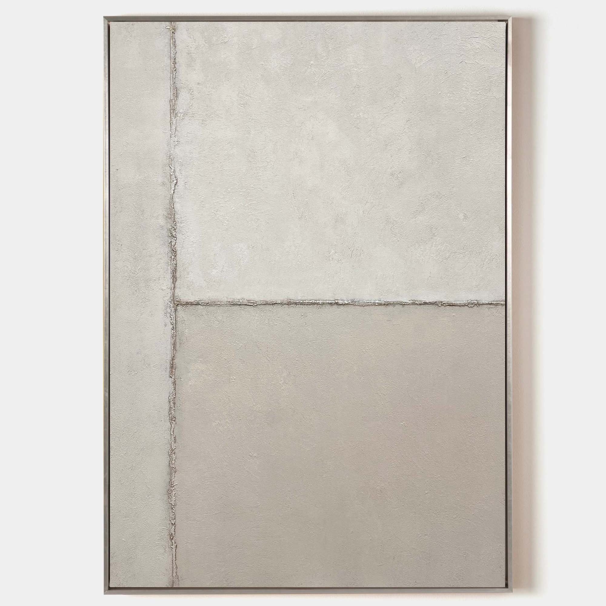 Neutral Beige Minimalist Line Abstract Painting