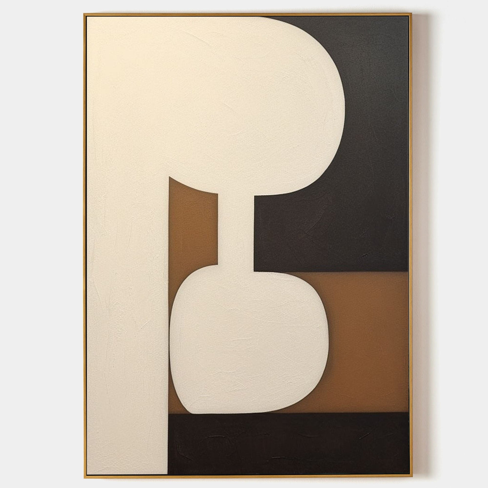 Wall Art Beige Brown Abstract Shape Plaster