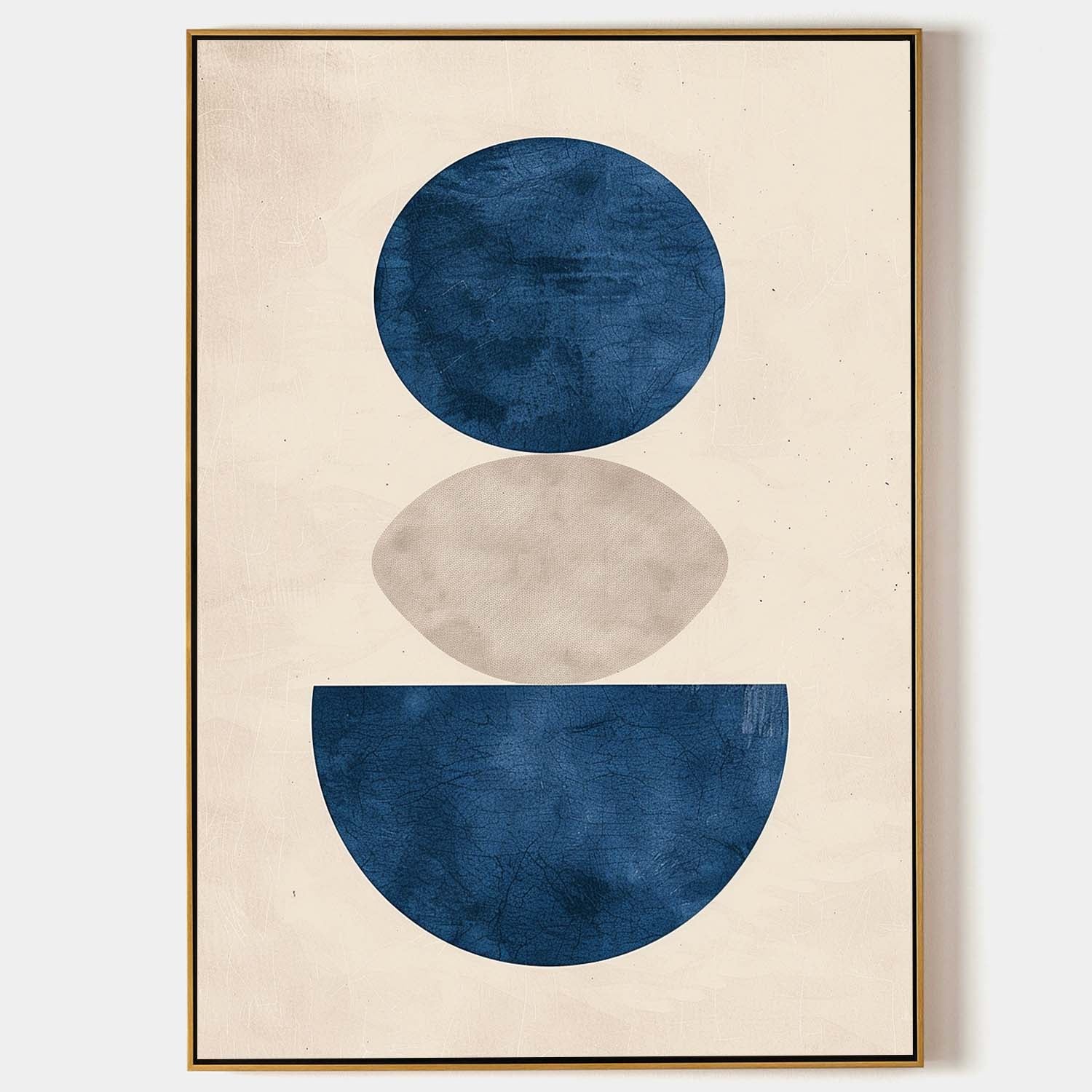 Blue Beige Geometric Minimalist Painting