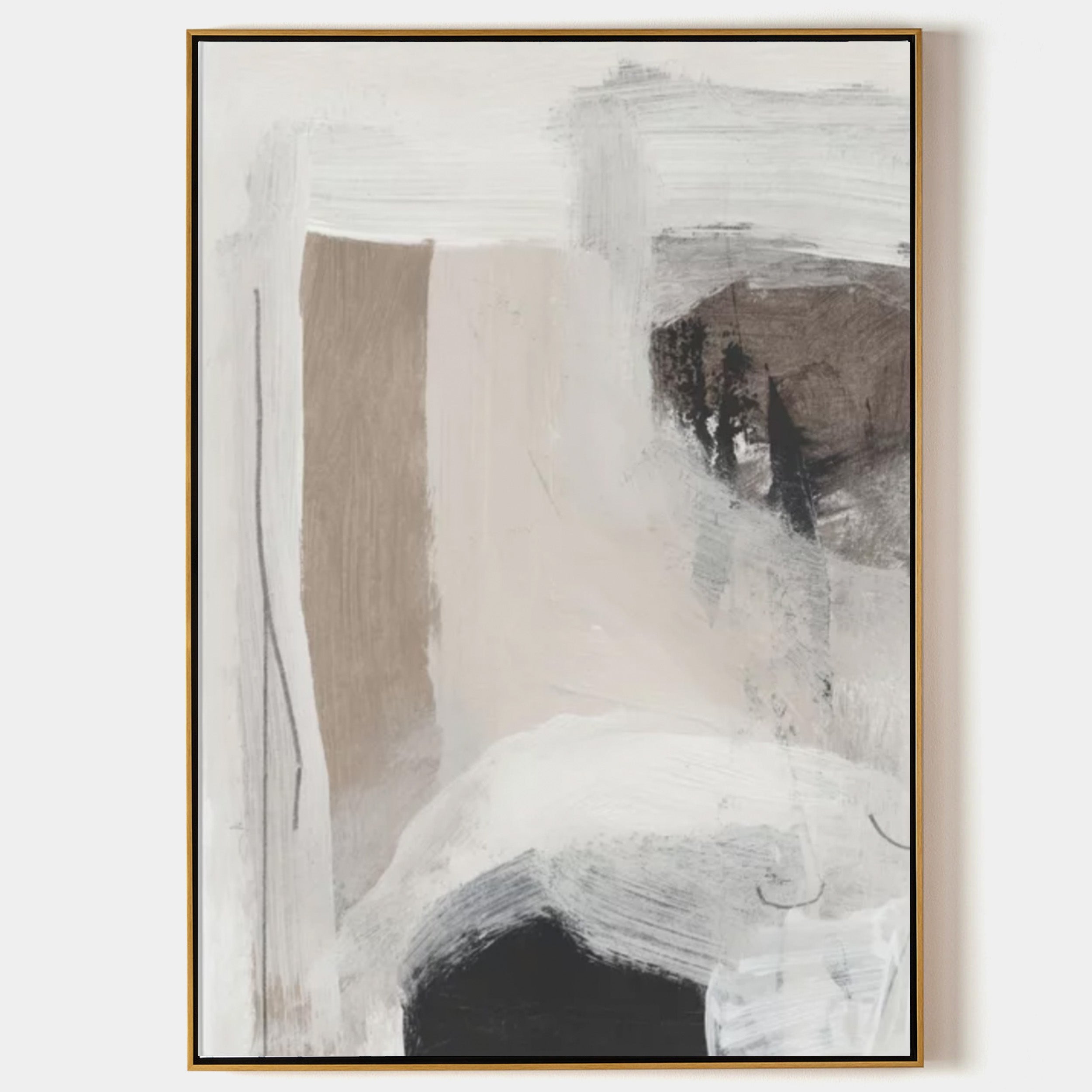 Beige Abstract Minimalist Painting