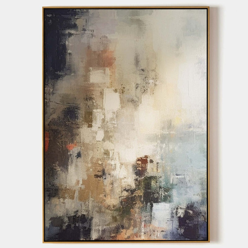 Beige Black Abstract Painting