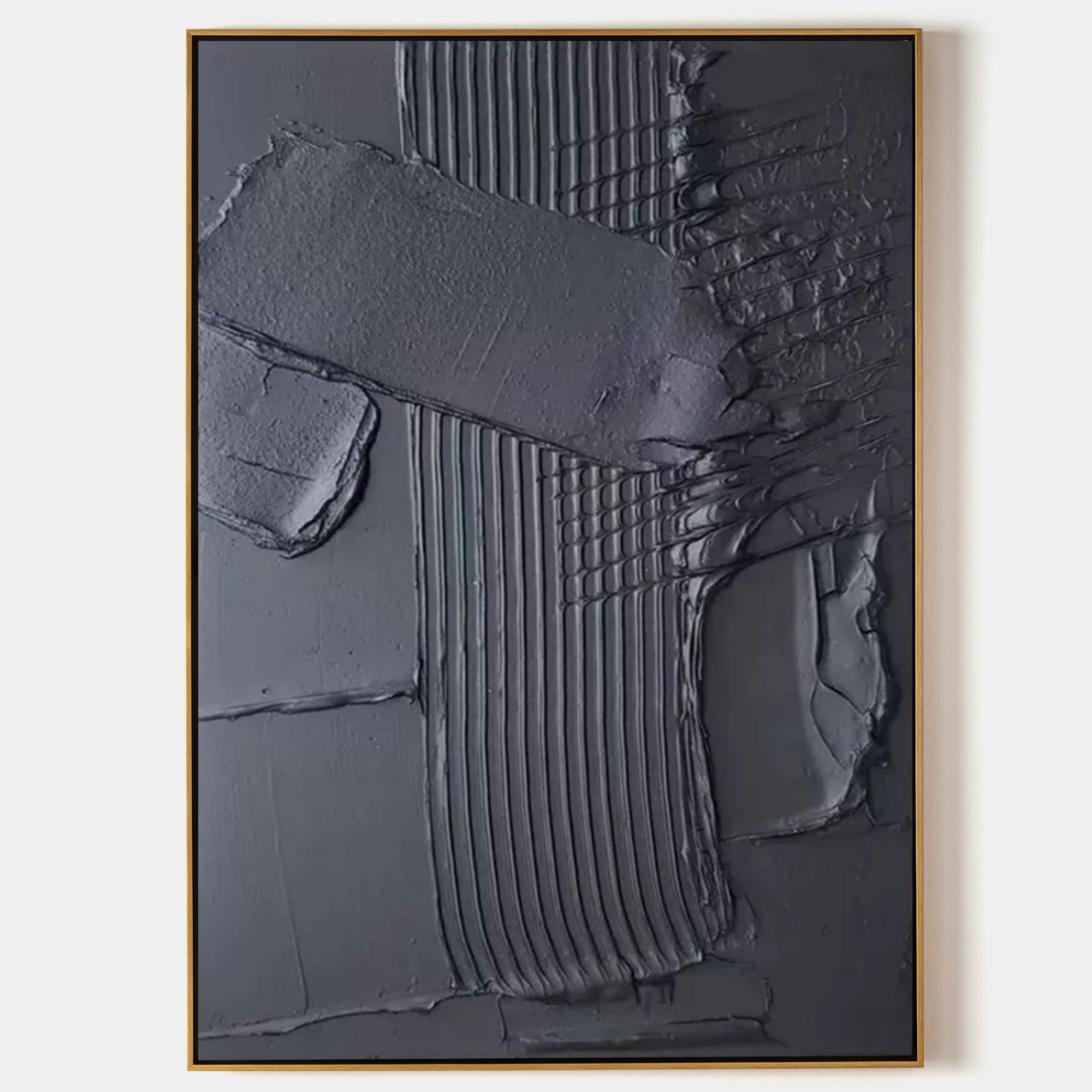 Dark Gray Textured Abstract Wall Art Modern Industrial