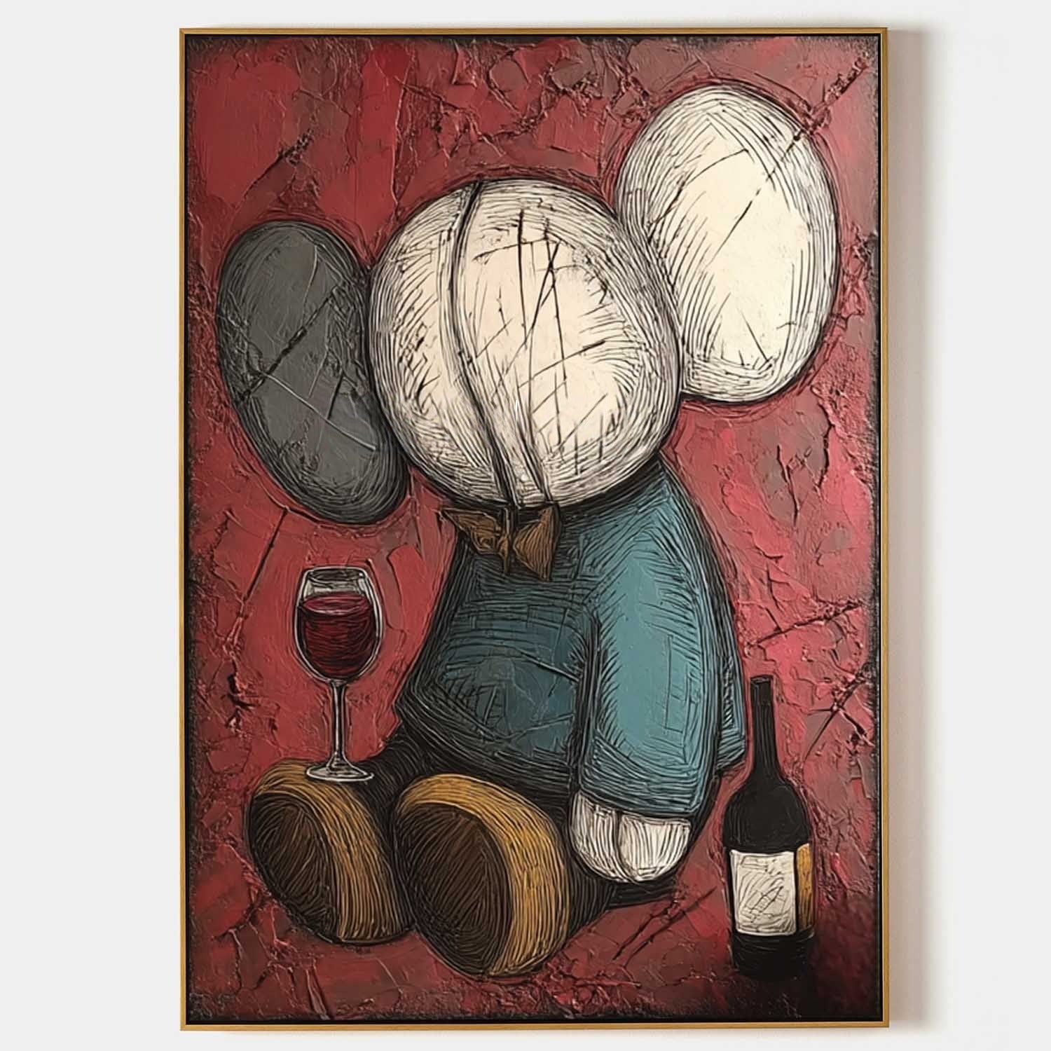 Kaws Wine Time Pop Art Painting